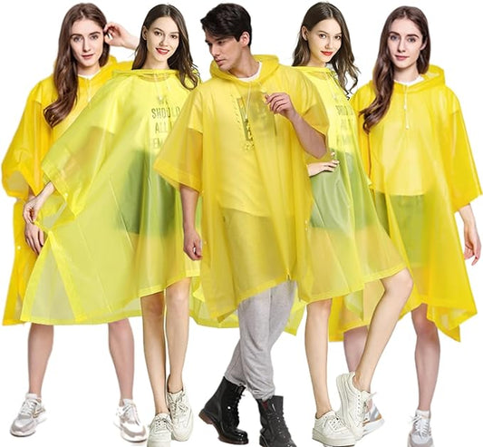 Rain Poncho Raincoats for Adults Reusable - 2-5 Pack EVA Waterproof Rain Coat with Hood, Rain Gear for Women Men