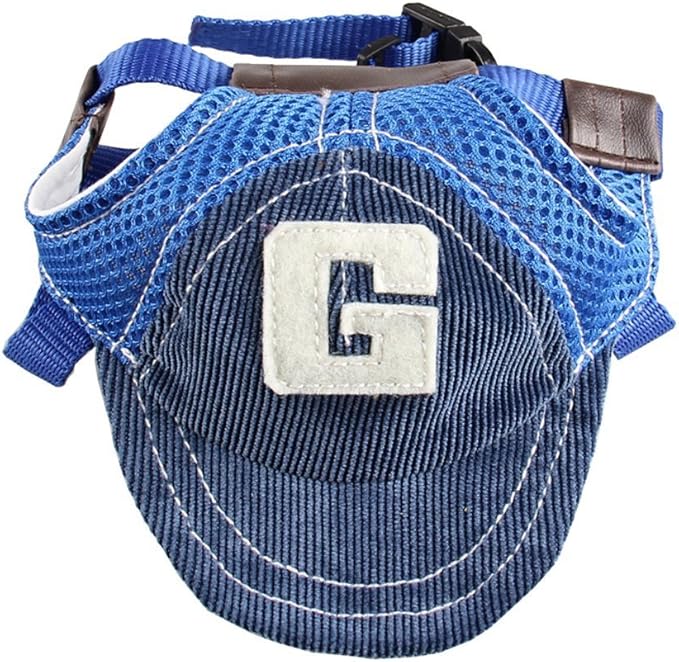 Pet Dog Baseball Cap Sport Cap Hat - Outdoor Hat Sun Protection Summer Cap for Small Medium Large Dog (Small Cap, Blue)
