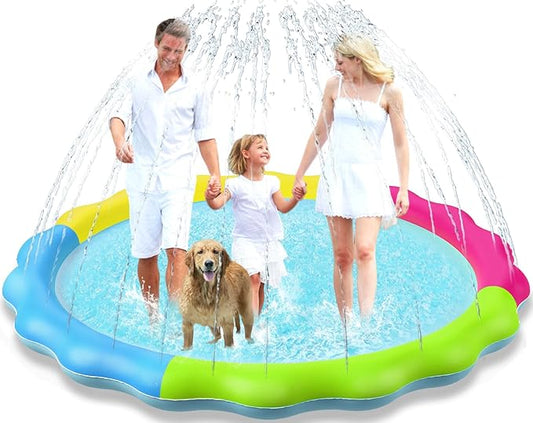 Jasonwell Kids Dog Splash Pad Sprinkler Non Slip Dog Sprinkler Pad Splash Pool Puppy Dogs Pool Summer Outdoor Water Toys Backyard Durable Splash Pad for Toddlers Kids Small Medium Large Dogs Pet