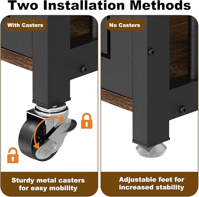 EasyCom 33"/27" Dog Crate Furniture with Name Tag, Heavy Duty Dog Kennel Indoor for Medium and Small Dogs, Double-Doors Sturdy Metal Dog Cage, Decorate House as TV Stand, End Table, Bedside Table