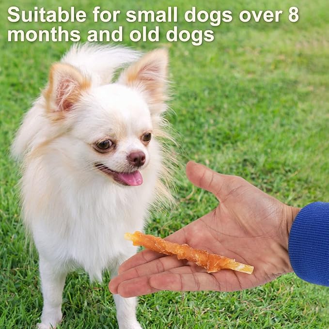 MON2SUN Rawhide Free Dog Treats Chicken Wrapped Cod Sticks for Small Dogs Healthy Training Treats Soft Snacks (8.82 Ounce -Pack of 1)