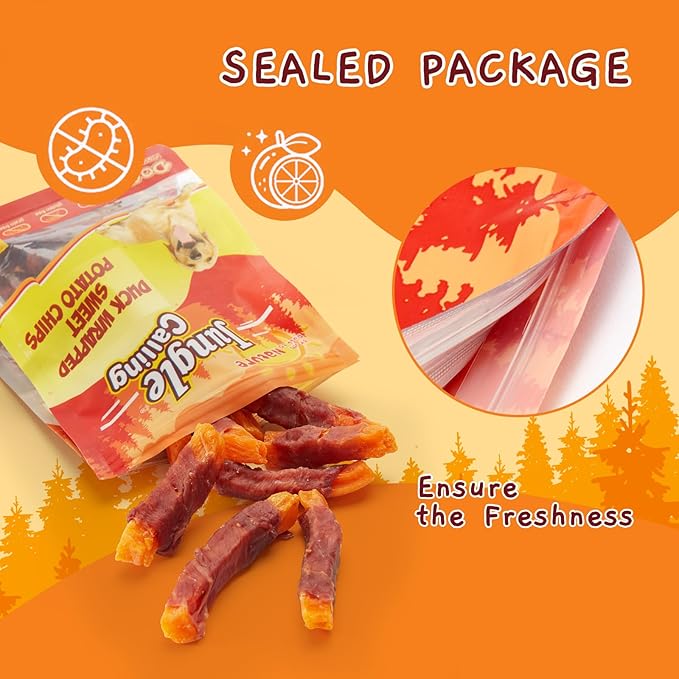 Jungle Calling Sweet Potato & Duck Dog Treats, Vegetarian, Nutritious and Delicious Snacks for Your Furry Friend, 10.6 oz