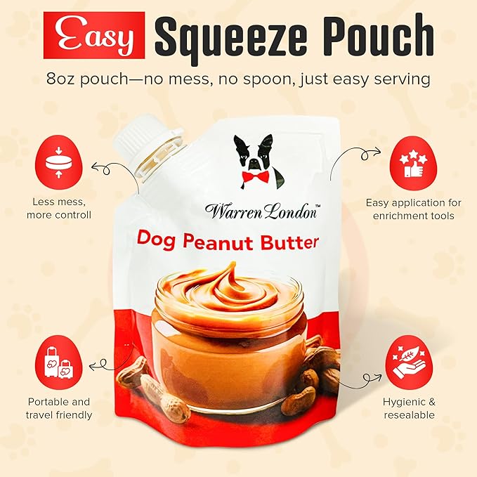 Warren London Hat/Snack Combo - Distract-A-Hat™ Grooming Distraction Tool + 8 oz All-Natural Roasted Peanut Dog Peanut Butter, Xylitol-Free Enrichment & Anxiety-Relief