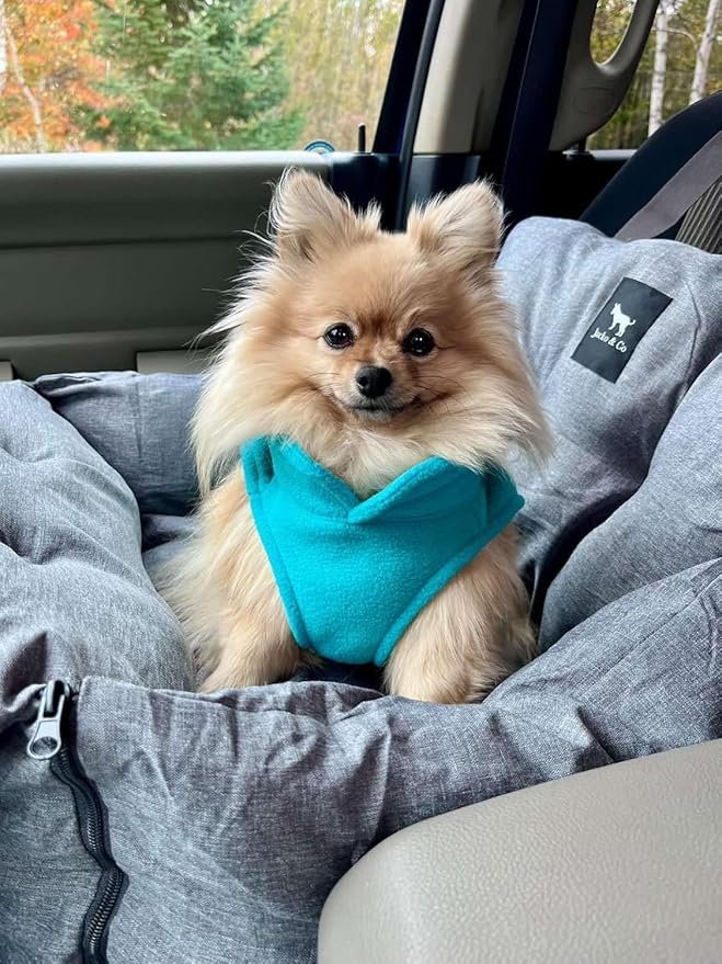 JACKO & CO - Fleece Vest Dog Sweater with Leash Ring - Soft, Warm & Lightweight Pullover Coat for Small & Medium Dogs, Puppies & Cats - Cozy Fall/Winter/Spring Pet Jacket (Turquoise, XXL 25-35lbs)