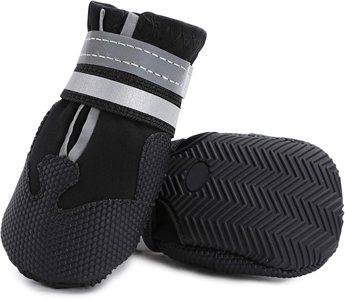 Dimicoo Water-Resistant Dog Boots for Medium Large Dogs,Non-Slip Dog Shoes for Winter Snow,Lightweight Paw Protector for Cold Pavement,Soft Dog Booties for Outdoor Walking Indoor Hardfloors