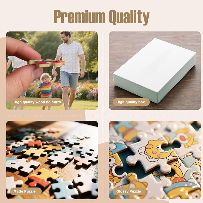 Custom Photo Puzzle, Personalized Jigsaw Puzzle from Your Photos in 200/300/500/1000/1500 Pieces, Custom Puzzle Gift for Christmas, Pets, Weddings, Anniversaries, Adults and Couples(200-horizontal)