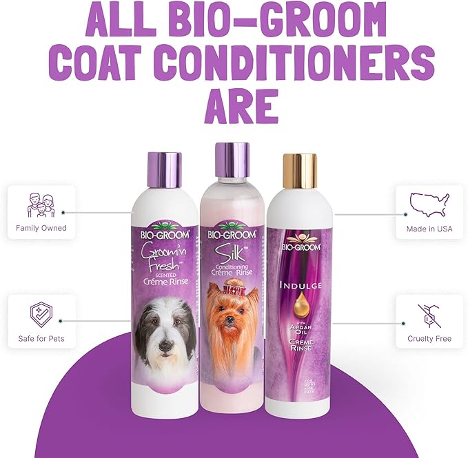 Bio-Groom Silk Creme Rinse Dog Conditioner - Conditioner for Dogs, Puppy Conditioner, Dog Conditioner Detangler, Dog Hair Conditioner - 32 Fl Oz 1-Pack
