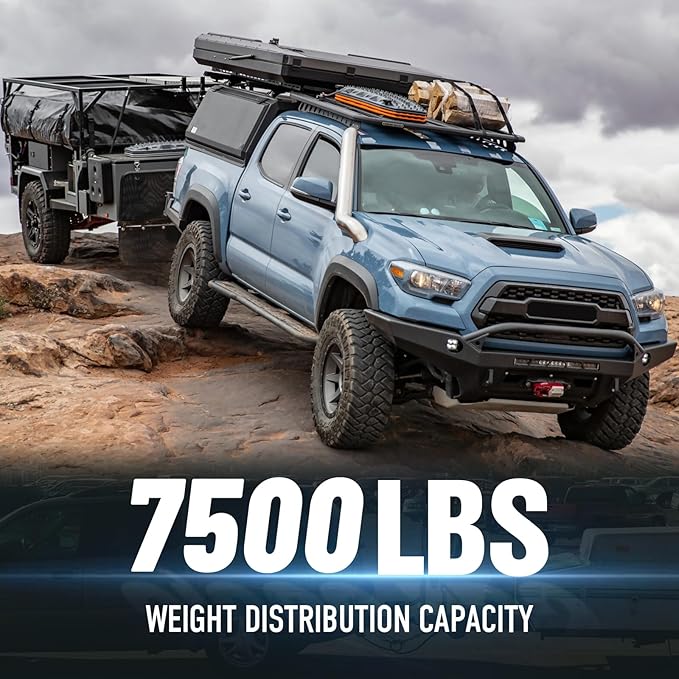 Trailer Receiver Hitch Riser & Extender Adapter, 2" Drop/Rise, Adjustable Lengths 5", 6", 8", 9", Solid Tube, 2-Inch Receiver, 7500 lbs Towing Capacity, Matte Black