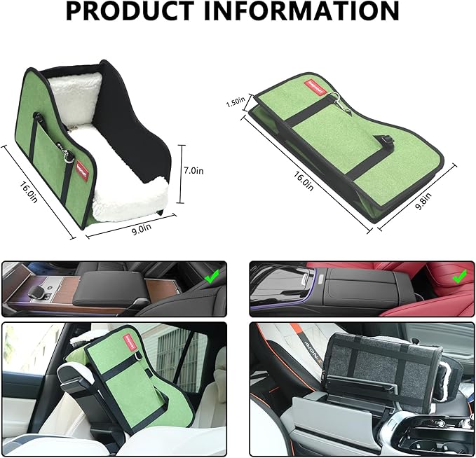Center Console Dog Car Seat,Console Dog Car Seats for Small Dogs Pet & Cat