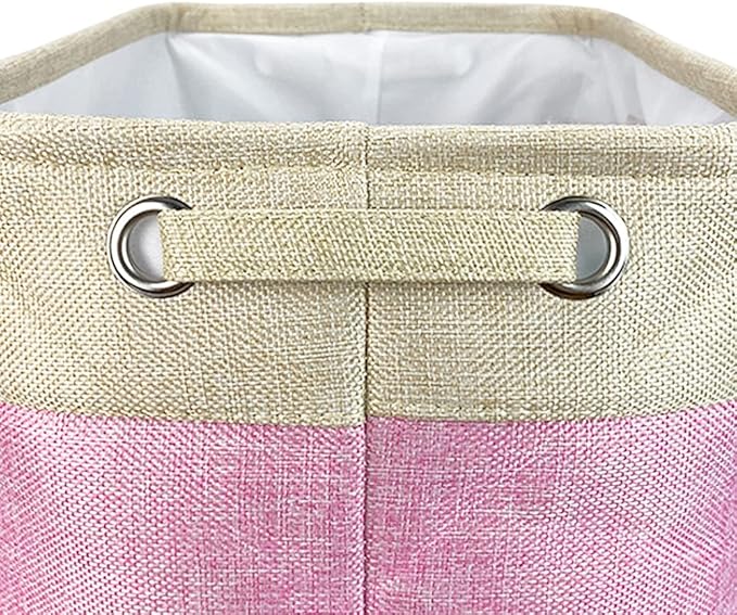 Custom Dog Basket for Toys Collapsible Storage Bin Grey Brow Pink Purple Blue Rectangular Pet Storage Organizer Box with Handles Medium Customized Name & Photo