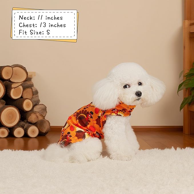 EXPAWLORER Thanksgiving Cat Sweater - Sweaters for Cats Only Soft Warm Pet Clothes, Fall and Winter Turkey Coat Pullover Design, Fleece Sweatshirt Clothing Also for Puppy Small Dogs, Large