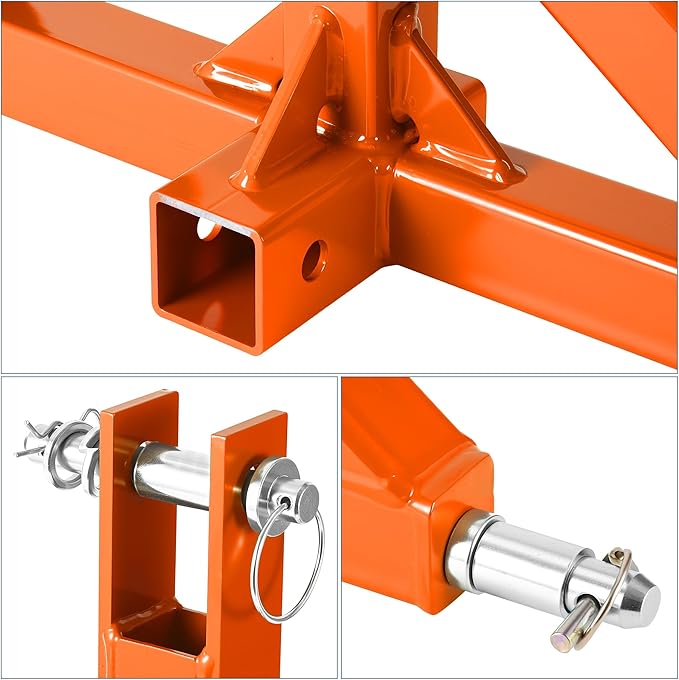 Garvee 3 Point 2" Receiver Trailer Hitch Heavy Duty Drawbar Adapter Cat 1 Tractor Tow Compatible,10,000Lb Tractor 3 Point Hitch Receiver,Towing Ball Mount, Tractors Standard Category 1