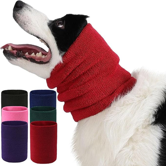 Dog & Cat Calming Band Cat Anxiety Relief Cover,Double Layer Thickened Pet Ears Elastic Neck Band Noise Cancelling Ear Muffs for Anxiety Relief/Noise Protection,Grooming,Thunder,Fireworks