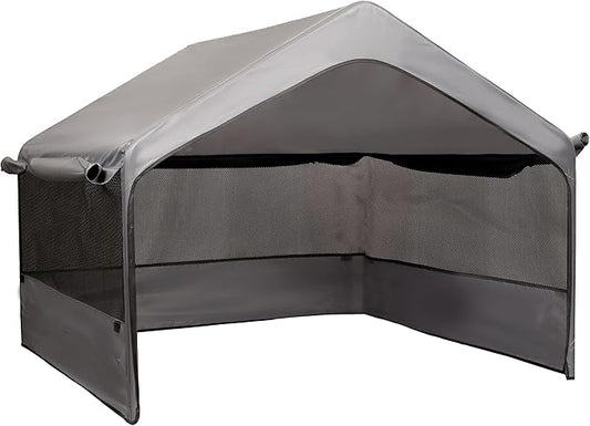 Extra Large Outdoor Dog Tent Replacement Canopy, Big Dog Shade Shelter with Three-Sided Breathable Mesh Windows 4'x 4'x 3.3', Canopy Roof Only (Metal Frame Not Included)