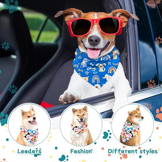 30 Pack Dog Bandanas Bulk – Dog Grooming Scarves, Assorted Colors Reversible Triangle Bibs for Small Medium Large Dogs – Washable Puppy Scarf Set for Pet Grooming, Daily Wear, Party