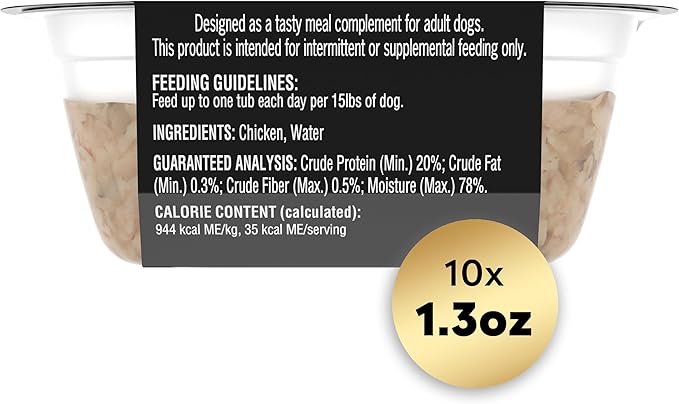 Cesar Simply Crafted Adult Wet Dog Food Meal Topper, Chicken, 1.3 oz. (10 Count, Pack of 1)