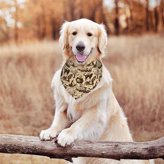 Vintage Halloween Bat Black Cat Witch Pumpkin Dog Bandana Scarf Triangle Bibs Pet Accessories Cat Kerchief