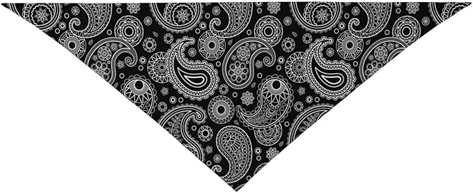 White Black Paisley Dog Bandana Scarf Triangle Bibs Pet Accessories Cat Kerchief