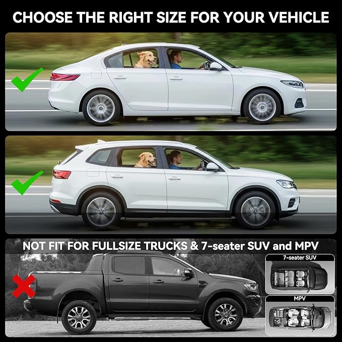 Back Seat Extender for Dogs – Waterproof Dog Seat Cover for Back Seat with Door Protection, Hard Bottom, Holds 420 lbs Dog Hammock for Cars, SUVs & More