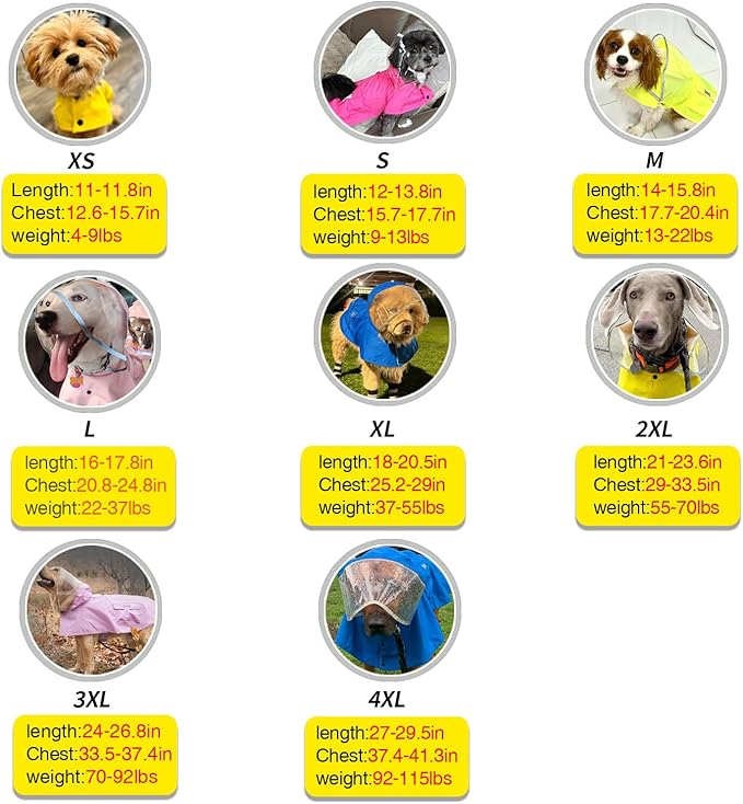 Waterproof Dog Raincoat, Adjustable Reflective Lightweight Pet Rain Clothes with Poncho Hood(X-Large, Light Purple)