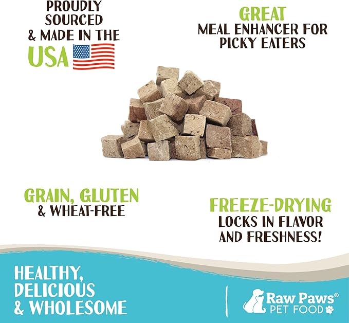 Raw Paws Pet Premium Freeze Dried Beef Liver Treats for Dogs & Cats, All-Natural and Healthy Snack, 16 oz.