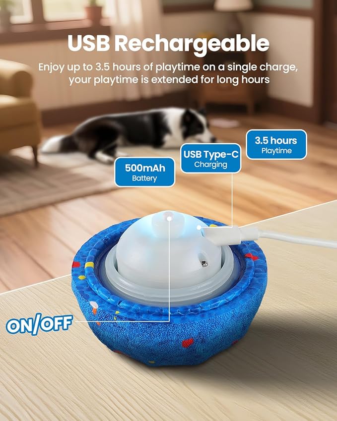 Interactive Dog Toys Ball, 2025 Upgraded Self Moving Balls and Vibrating Ball for Dogs, E-TPU Safety Material Electric Dog Toys to Keep Them Busy Rolling Balls for Small Medium Large Dogs (Orange)