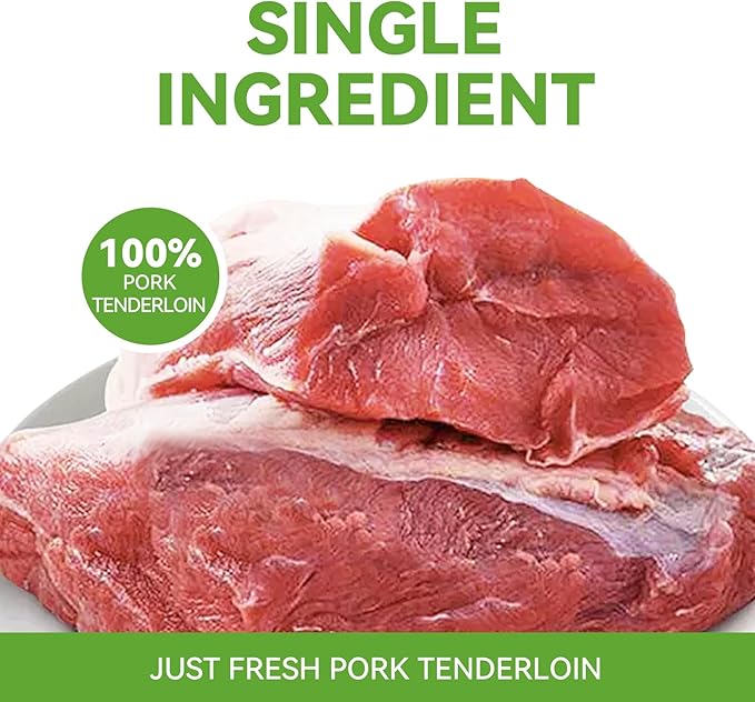 OPET Freeze Dried Cat Treats, Single Ingredient Grain Free High Protein Pet Food for Cats and Dogs, Healthy Training Snacks Sliced Fillets (Pork, 1.48 Ounce)