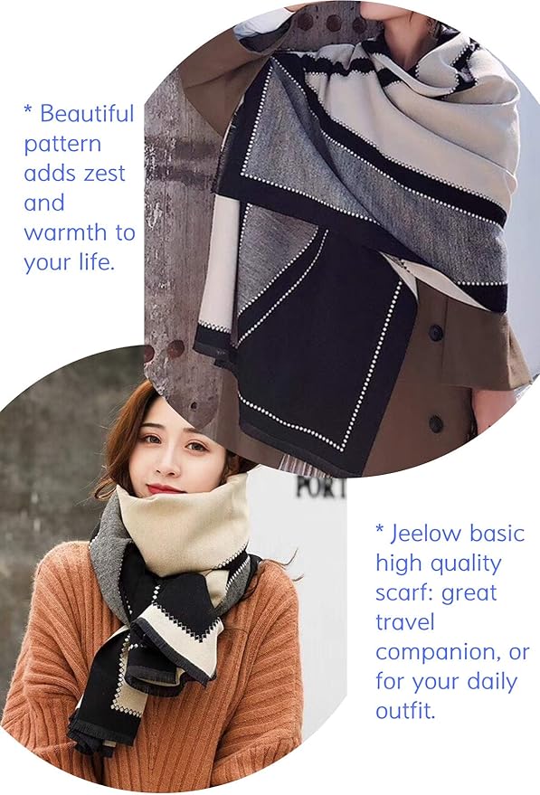 Jeelow Womens Pashmina Shawl Wrap Scarf - Elegant Dressy Evening Poncho Cape for Formal and Wedding Outfits