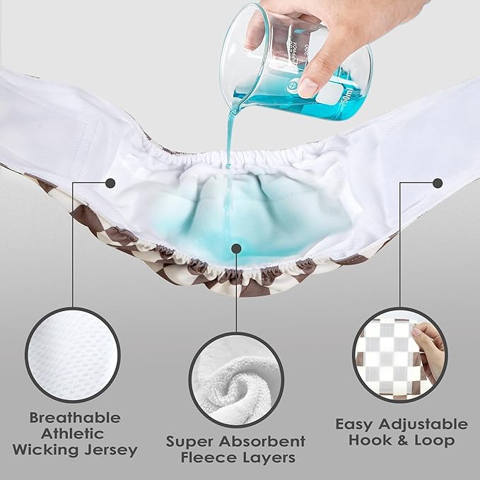 wegreeco Washable Male Dog Belly Band (Stylish Pattern)- Pack of 3 - Washable Male Dog Belly Wrap, Dog Diapers Male (Black, Grey, Dark Coffee Checkerboard, X-Large)