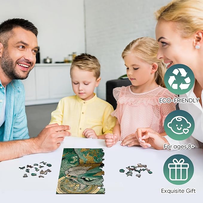 Mocfesk Wooden Puzzles for Adults, Cat Puzzles 493 Pieces, Unique Shaped Animal Jigsaw Puzzles for Adults and Kids, Birthday Gifts Fun Challenge Family Game 13.5'' x 18''