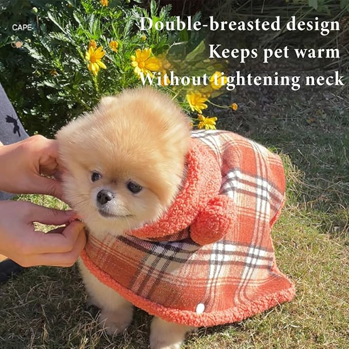 Pet Cape Blanket, Cape Blanket for Dogs, Cat Cape Blanket, 6 Styles Cute Soft Comfortable Flannel Dog Warm Cape (Letter Brown, Small)