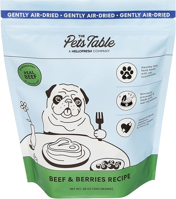 The Pets Table Mixed Grain Free and Grain Inclusive, Air Dried Dog Food 2 Pack - Beef & Berries + Chicken & Sweet Potato, 48 Ounce (Pack of 2)