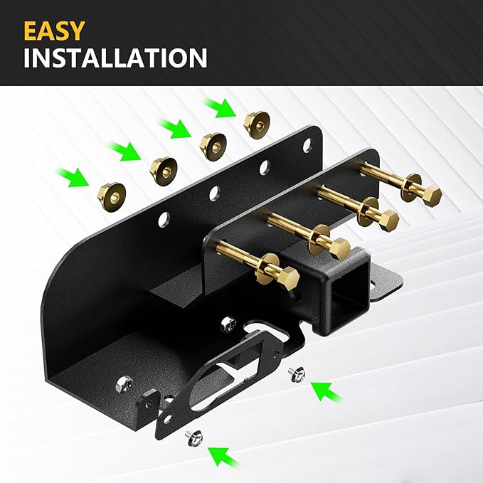 for Ford Bronco Hitch Tow Trailer Kit Compatible for 2021 2022 2023 2024 2025 Ford Bronco 2 Door & 4 Door Hitch Receiver with Cover, 2 Inch Rear Bumper Towing Hook (Exclude Bronco Sport)