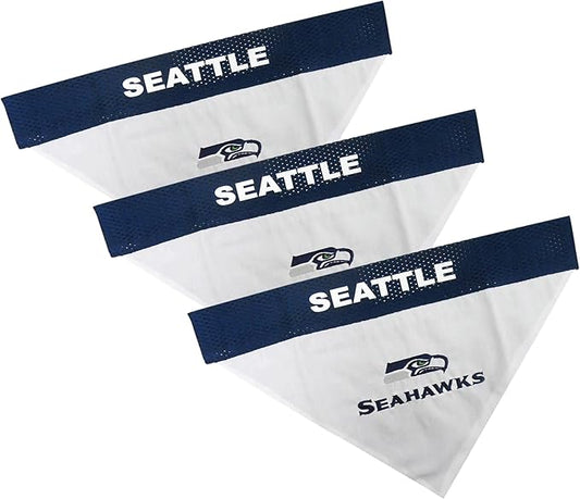 Pets First NFL Dog Bandana - Seattle Seahawks Reversible PET Bandana. 2 Sided Sports Bandana with a Premium Embroidery Team Logo, Large/X-Large. - 2 Sizes & 32 NFL Teams Available (Pack of 3)