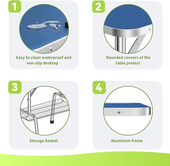 36" Large Dog Grooming Table, Non-Slip Tabletop with Adjustable Armrests, Lasso, Tool Organizer, Grid Tray, Foldable Home Pet Station, Maximum Weight Capacity 330 lbs,Blue