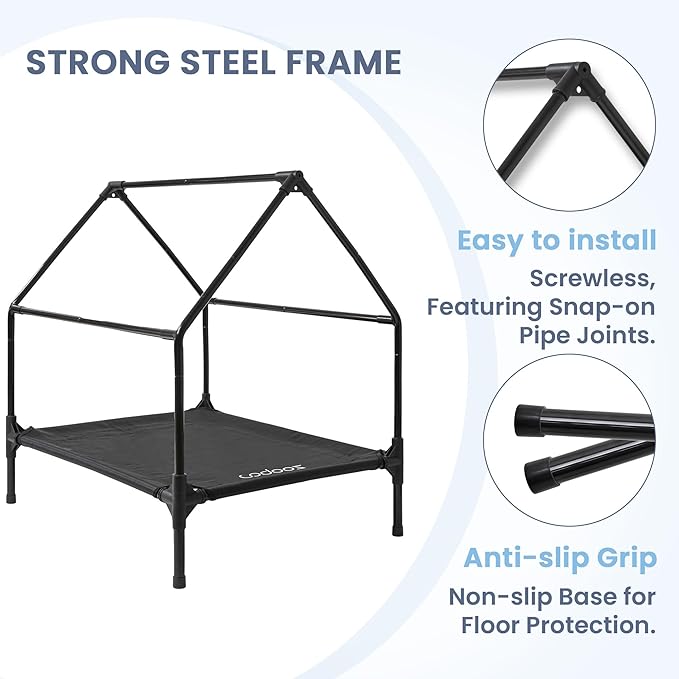 Outdoor Dog House – Weatherproof Elevated Pet Shelter, Breathable Mesh & Steel Frame, Easy to Assemble & Clean, Large Dog Houses for All Seasons (Green, Large)