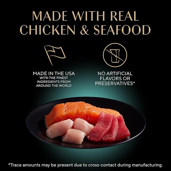 Sheba Perfect Portions Wet Cat Food Cuts in Gravy, Roasted Chicken Entree, with Sustainable Salmon, and with Sustainable Tuna, 2.6 oz. Twin-Pack Trays (18 Count, 36 Servings)