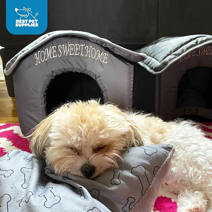 Best Pet Supplies Dog House Bed Crate Mat Tent Indoor Round Soft Plush for Small, Medium, and Large Breeds - Light Brown, 16 x 16 x 14"