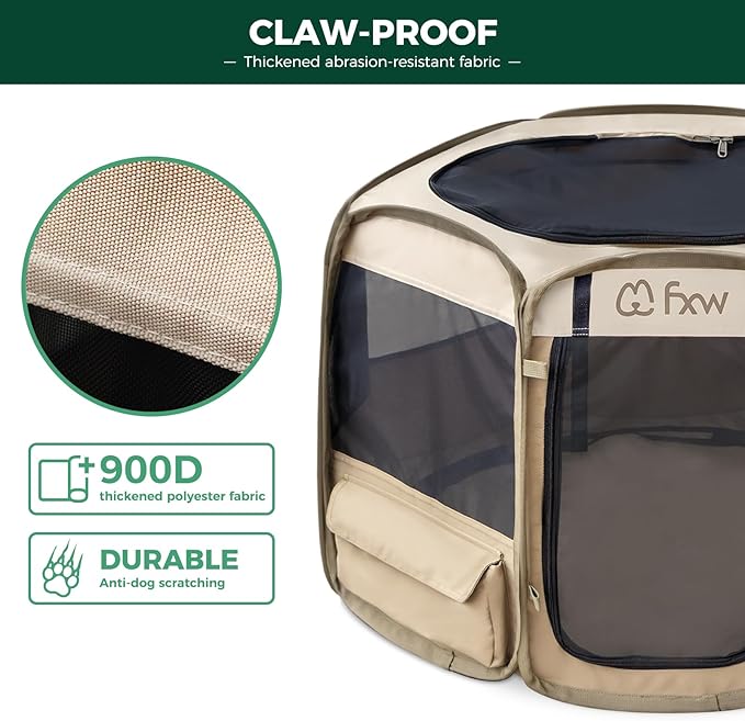 FXW Gotent Unleashed Dog Playpen Designed for Indoor/Outdoor/Travel Use, Suitable for Puppy and Small Dogs, Portable & Foldable, 29 inch│Patent Pending