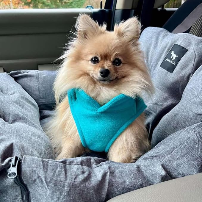 JACKO & CO - Fleece Vest Dog Sweater with Leash Ring - Soft, Warm & Lightweight Pullover Coat for Small & Medium Dogs, Puppies & Cats - Cozy Fall/Winter/Spring Pet Jacket (Turquoise, X-Large 17-25lbs)