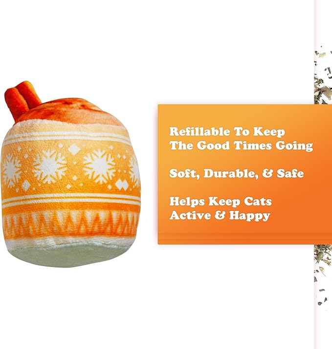 Meowijuana Get Nogged | Eggnog & Get Frosted Sugar Cookies | Refillable Interactive Catnip Toy | Catnip Grown in North America