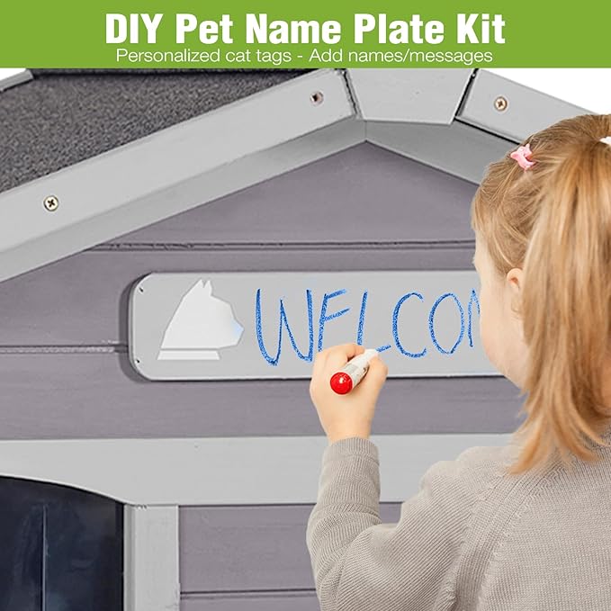 GUTINNEEN Heated Cat House Large Insulated Cat House Outdoor Weatherproof Feral Cat Shelter with Heated Pad, Insulated All-Round Thermal Liner for 1-4 Cats (Winter-Ready)