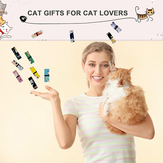 BeeGreen 6 Pack Cats Reusable Grocery Bags Gifts for Cat Lovers with Elastic Band Reusable Shopping Bags Bulk 50LBS X-Large Foldable-Machine Washable-Heavy Duty