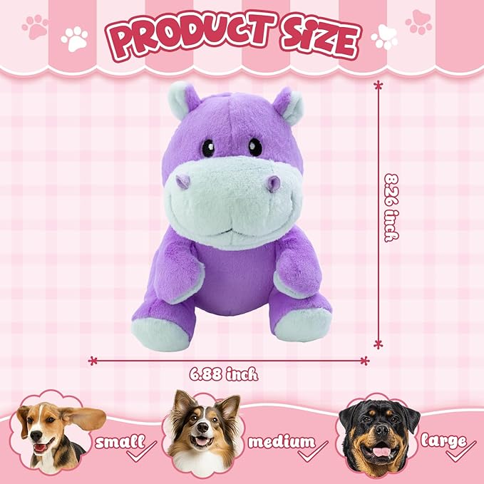 Plush Chew Toys for Large Dogs, Tough Crinkle Stuffed Animal Squeaky Interactive Toys for Small Medium Large Dogs, Keep Them Busy, Big Pet Toys
