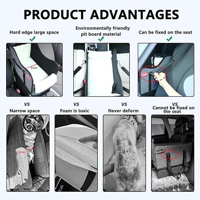 Center Console Dog Car Seat,Console Dog Car Seats for Small Dogs Pet & Cat