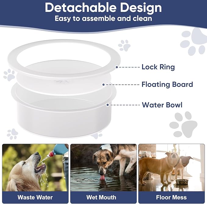 XIAZ Slow Feeder Dog Bowl Elevated Food and Water Bowl Stand for Large Medium Sized Dog, 4 Heights Adjustable, Non-Slip, Durable, Prevents Bloating & Improves Digestion for Dogs