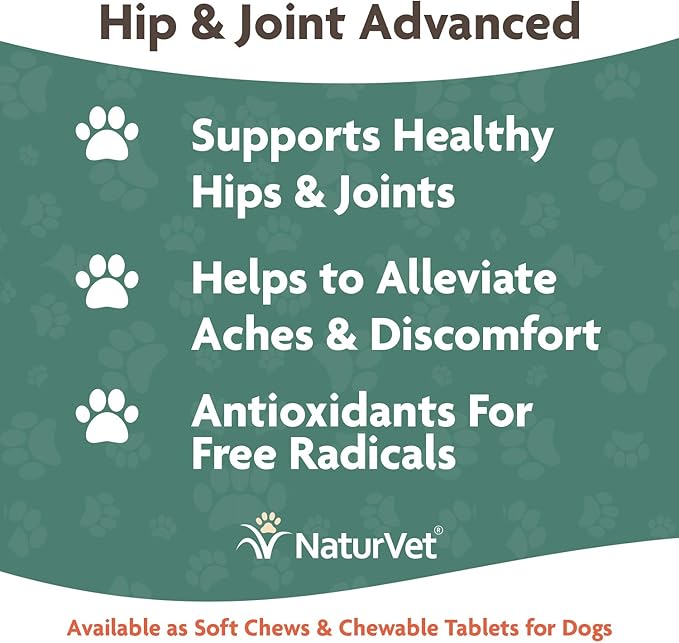 NaturVet – Senior Wellness Hip & Joint Advanced Plus Omegas | Help Support Your Pet’s Healthy Hip & Joint Function | Supports Joints, Cartilage & Connective Tissues | 90 Time Release Tablets