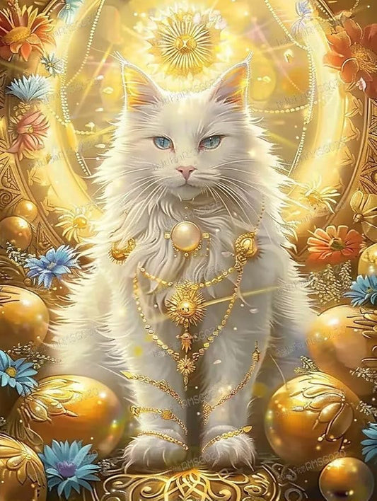 500 Piece Wooden Puzzles - Sacred White Cat - Jigsaw Puzzles for Adults, Each Piece is Unique, Perfect Family Leisure Gift & Gifts - Puzzles Collectibles