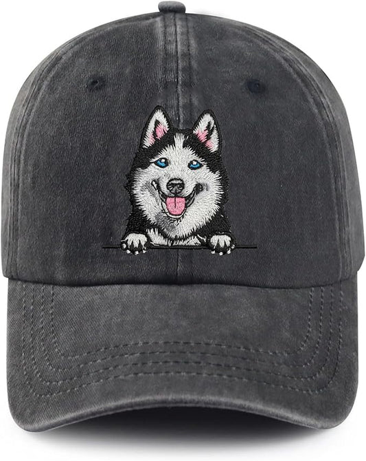 Dog Lover Gifts, Siberian Husky Embroidered Dog Baseball Hats for Men Women