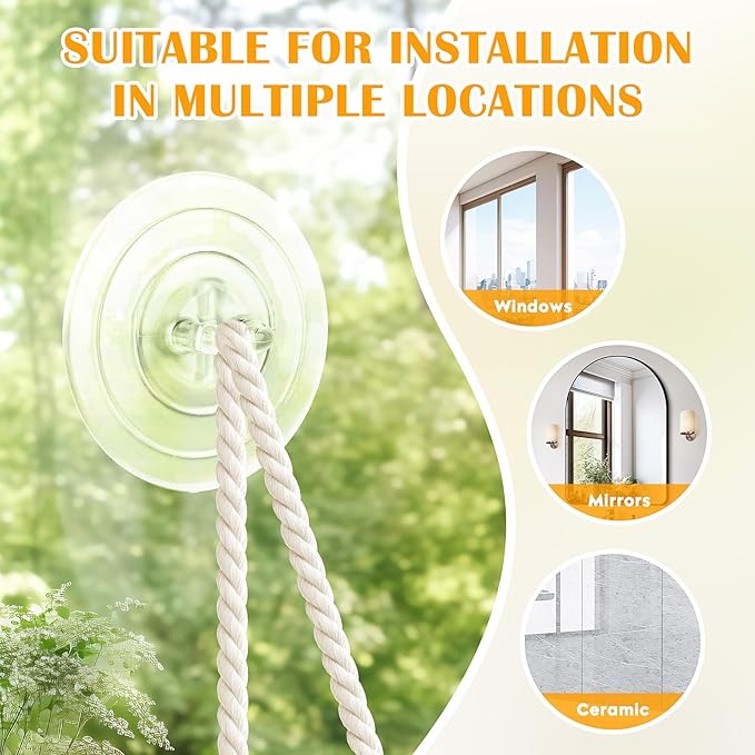 Cat Window Perch Cat Hammock Kitten Window Seat with Cushion Bed Cover Solid Wood Seat with Strong Suction Cups Hanging Kitten Bed for Small Medium Indoor